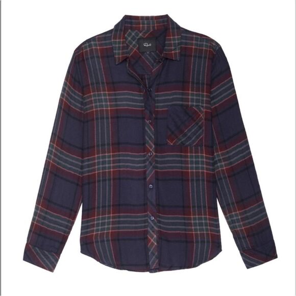 Rails Hunter Marine Rose Teal Plaid Flannel Shirt s - Picture 11 of 11